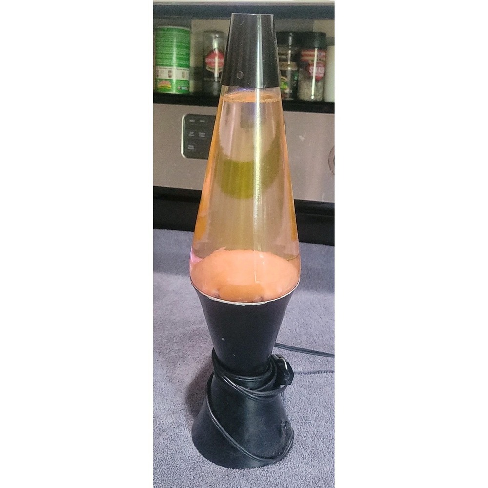 Vintage 90s Lava Lite Lamp Orange Wax Liquid Lava Lamp